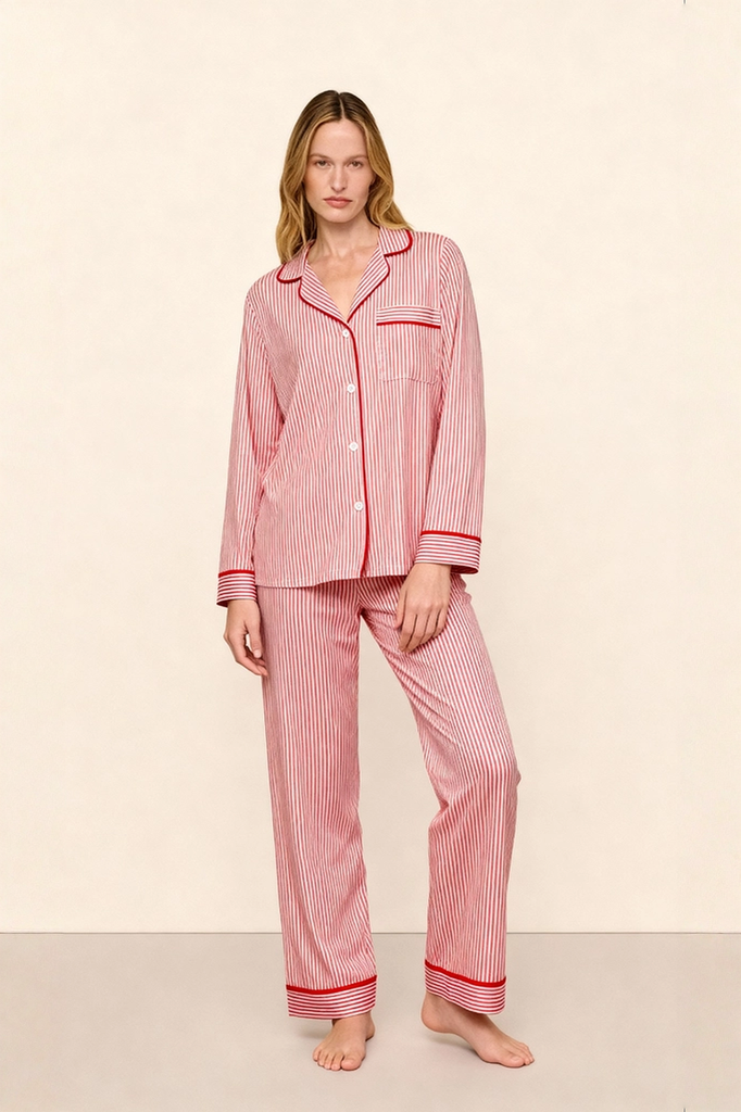 Red Stripe Sleep Set