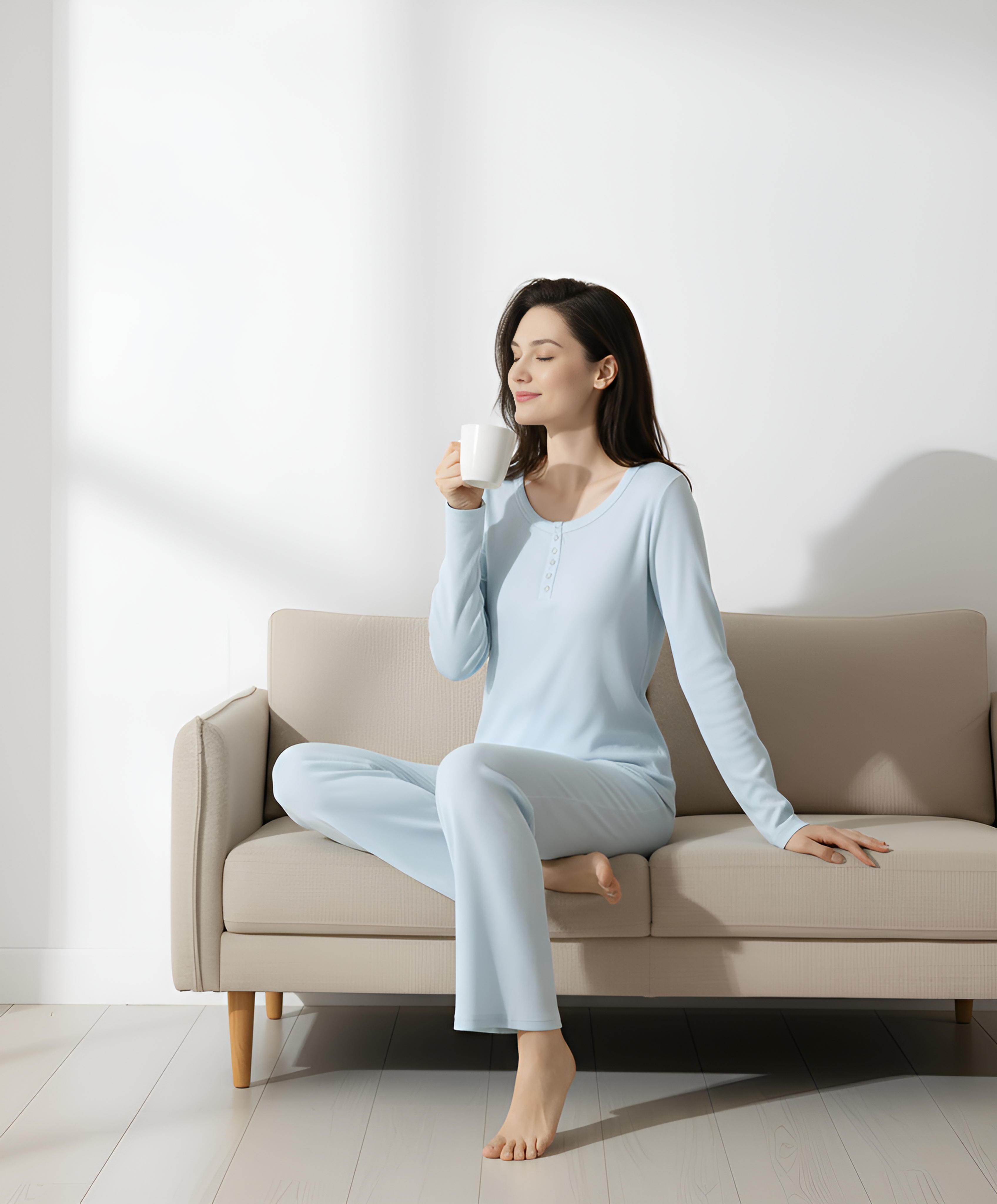 Ribbed Knit Lounge Pajama Set