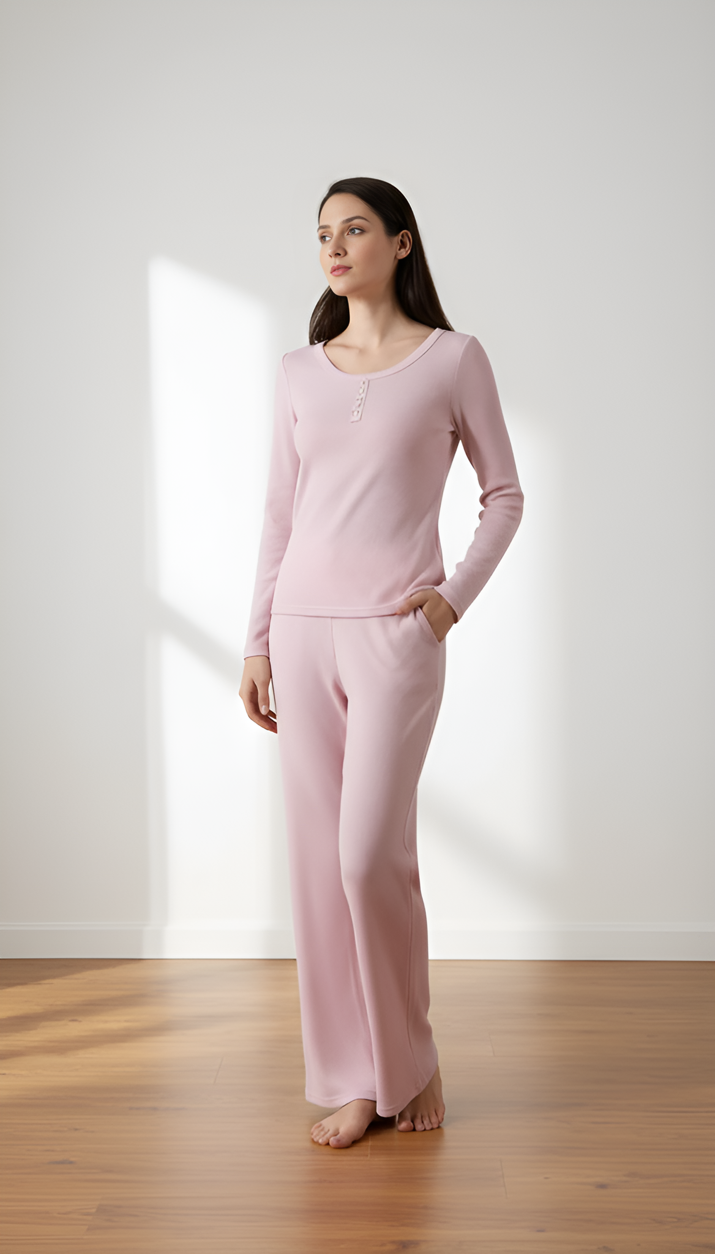 Ribbed Knit Lounge Pajama Set