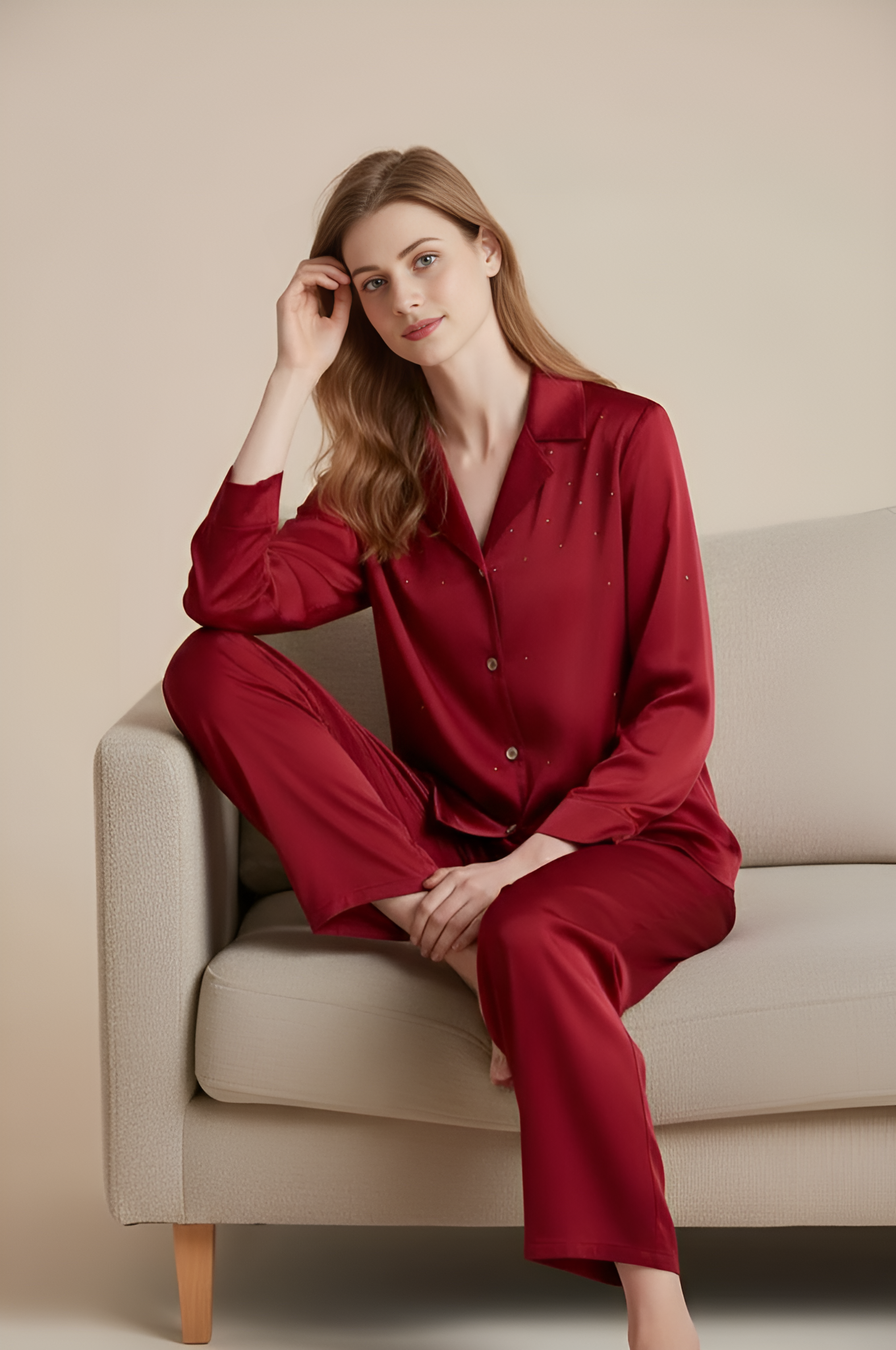 DiamondSilk Satin Pajama Set